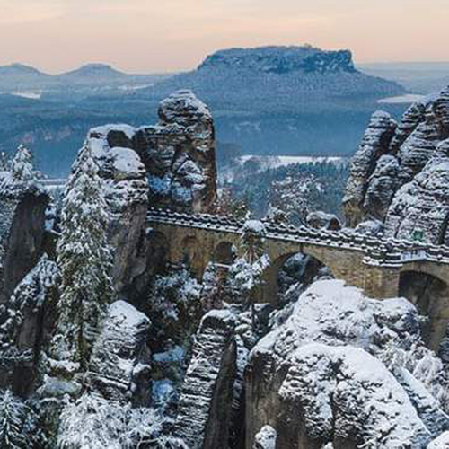 Schneeschuhwandern Sächsische Schweiz / Elbsteingebirge
